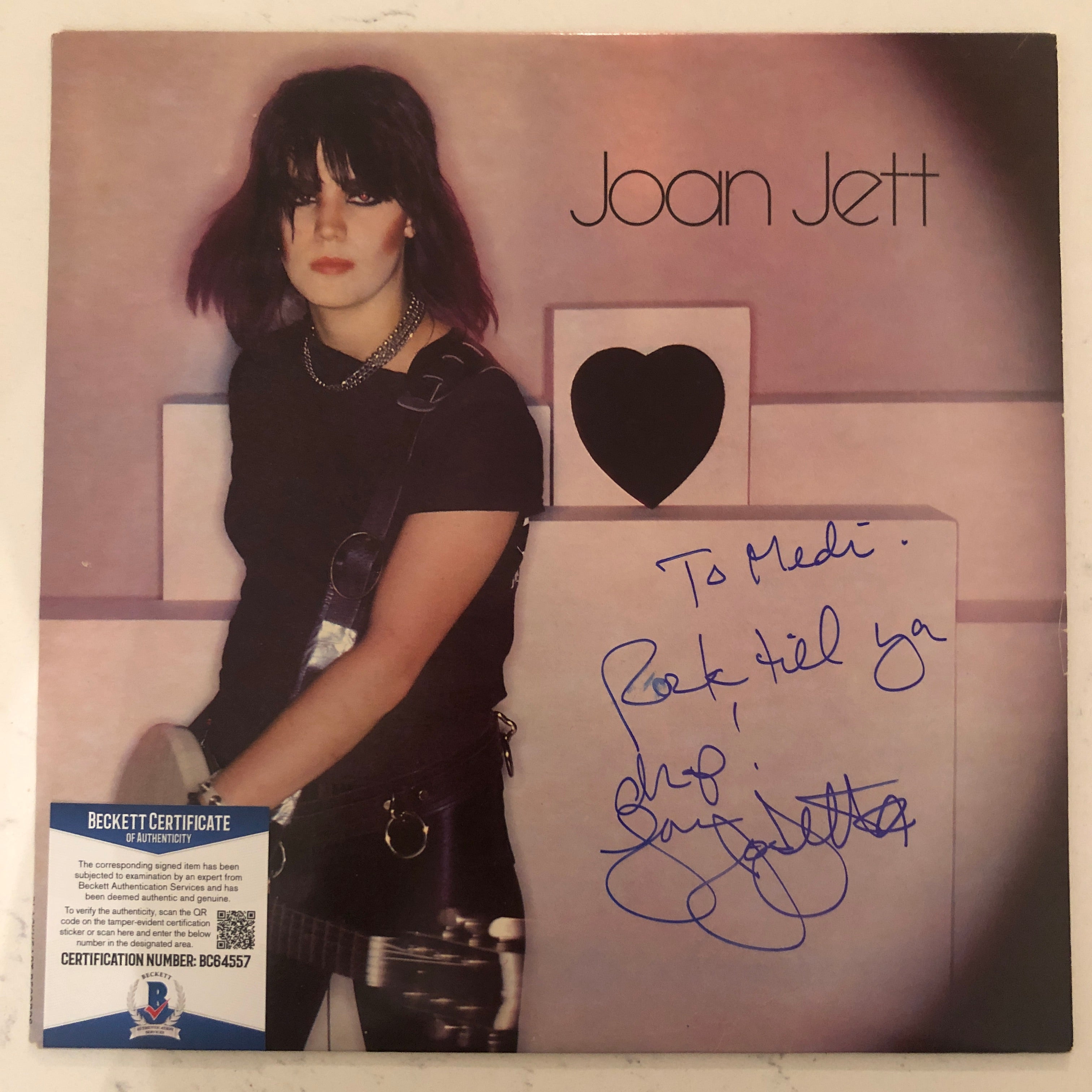 Lot - Joan Jett Signed Photo/ Pick