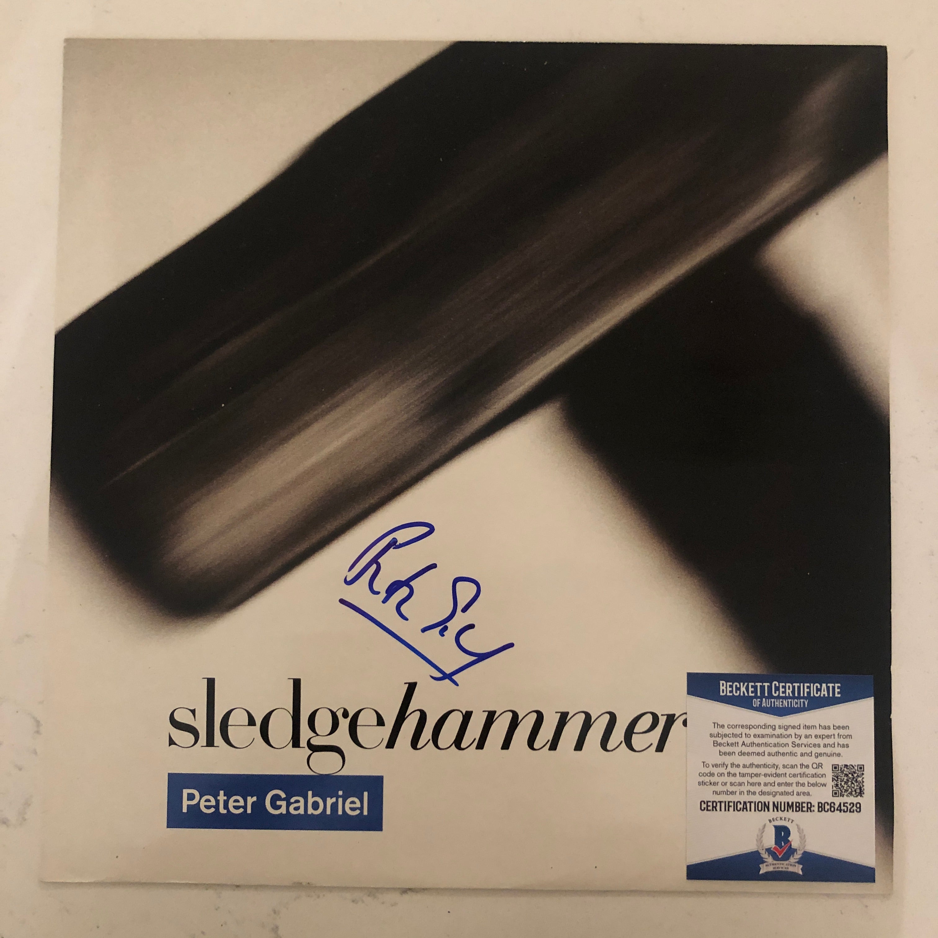 PETER GABRIEL Autograph Signed "Sledgehammer" Record EP Album Genesis
