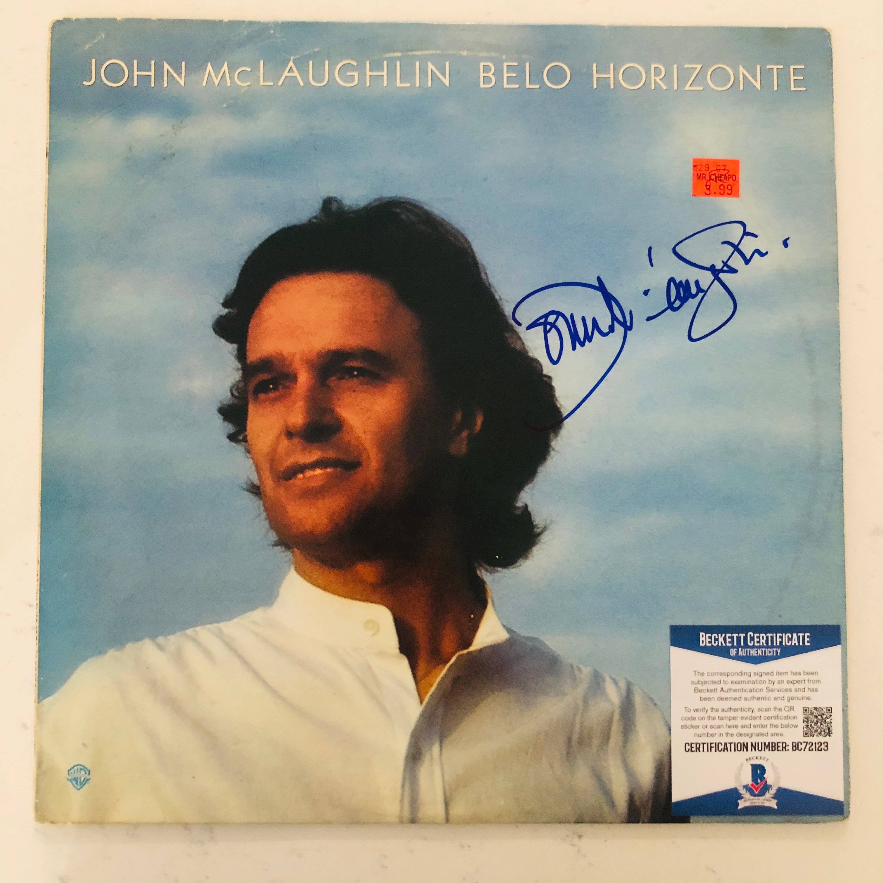 JOHN McLAUGHLIN Signed Autograph "Belo Horizonte" Album Record LP Beck