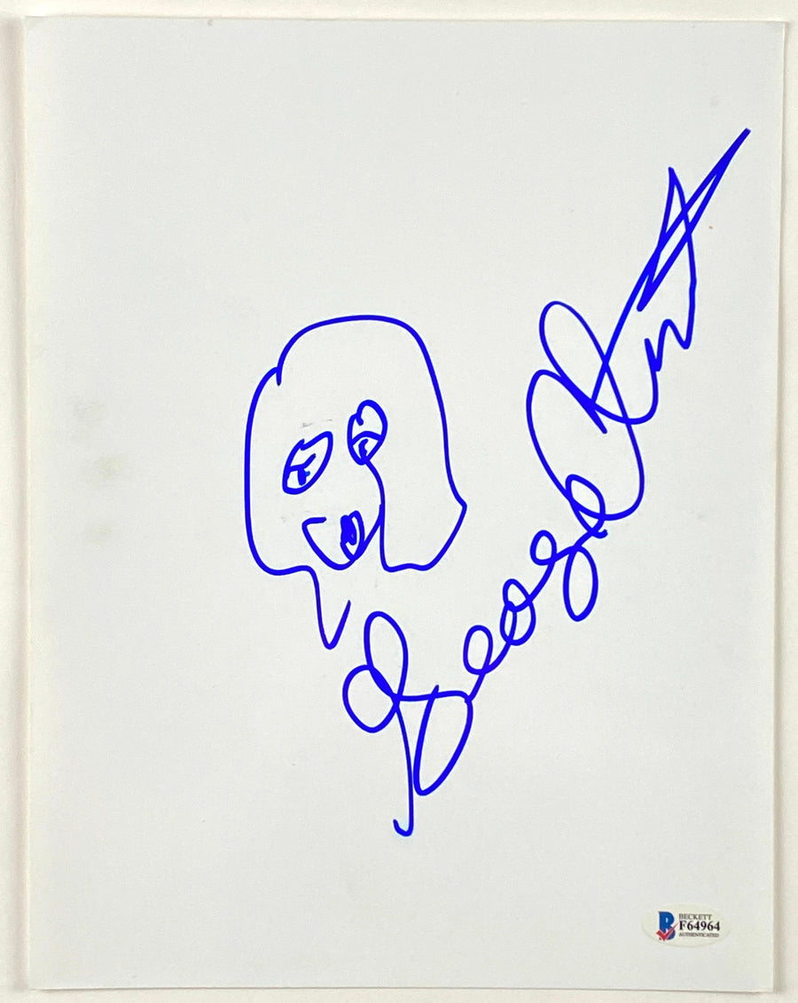 PARLIAMENT FUNKADELIC Signed Autograph Sketch GEORGE CLINTON Beckett Authentication