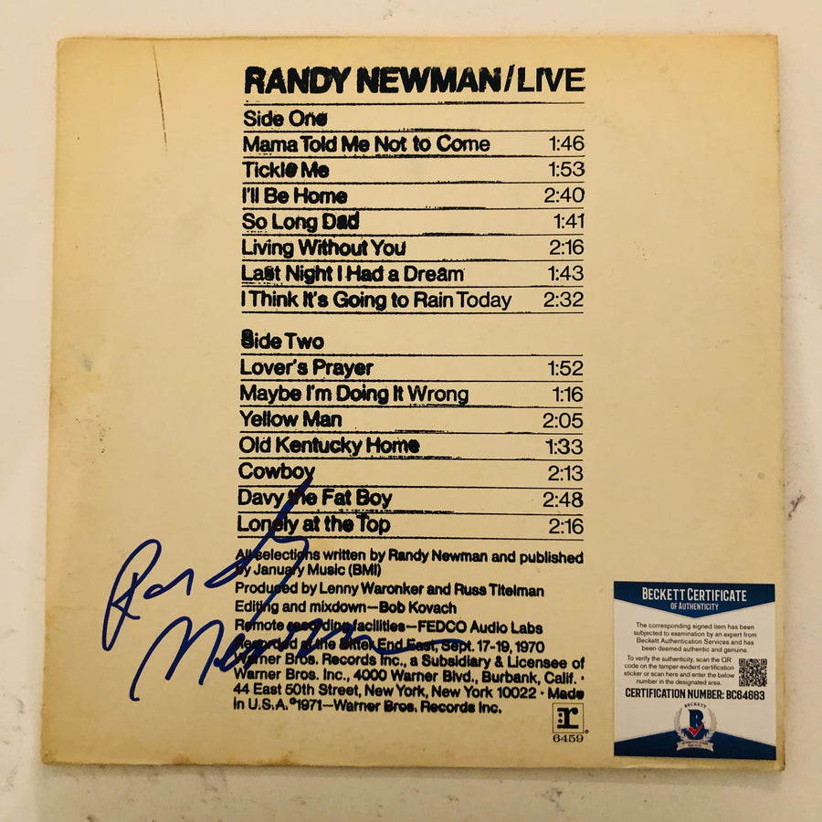 RANDY NEWMAN Autograph Signed 