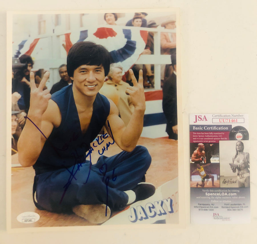 JACKIE CHAN Signed Autograph 8 x 10 Photograph Karate JSA Authentication
