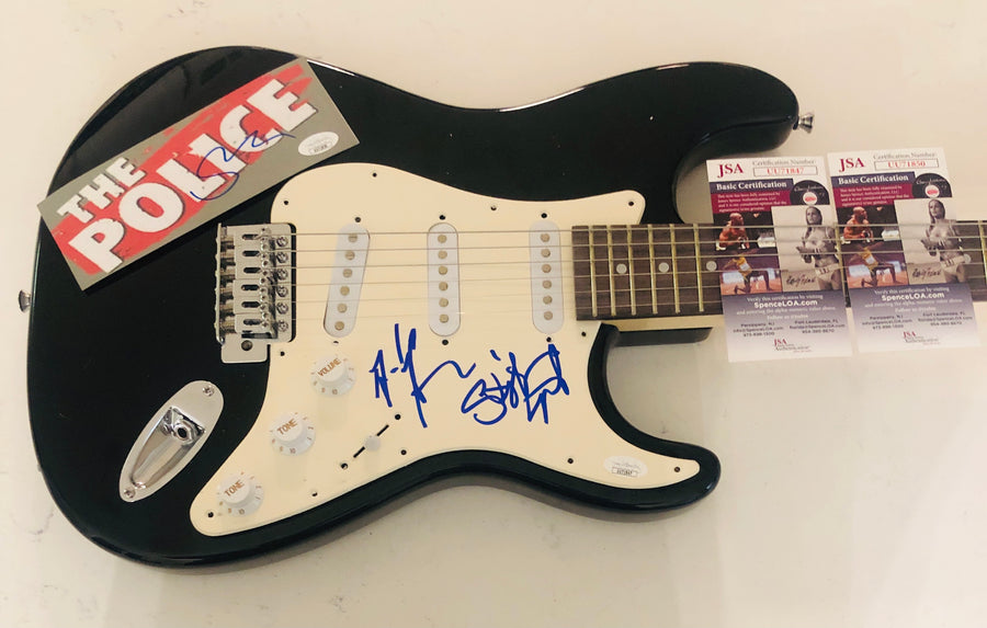 The Police Group Autograph Signed Guitar x 3 Sting JSA Authentication