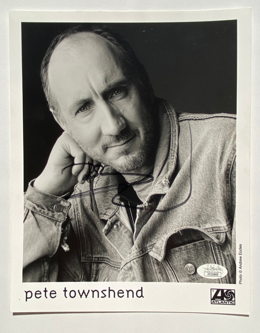 THE WHO PETE TOWNSHEND Autograph 8x10 Photograph JSA Authentication